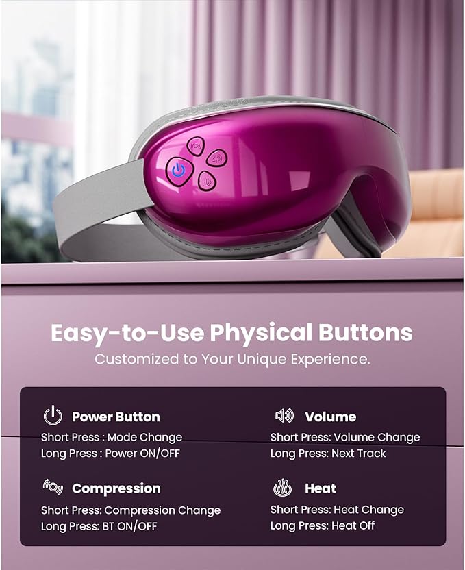 BOB AND BRAD Eye Massager with Heat and Cooling, EyeOasis 3 Eye Mask for Migraine FSA Eligible/HSA Eligible, Heated Face Massager for Dry Eye Strain Relief Improve Sleep, Christmas Gifts for Women
