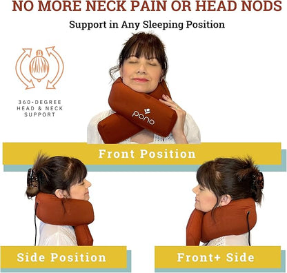 Pono Neck Cradle Travel Pillow (Patented): Memory Foam, Ergonomic 360° Adjustable Support, Prevents Head Nods. Infinity Shape Fits All Adults. Foldable Design for Easy Portability (Ocean Mist)