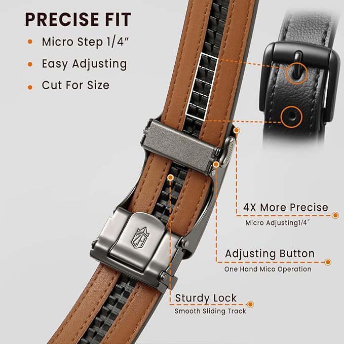 Zitahli Mens belt 2 Pack - Men Leather Belt Design for Work Business and Casual Golf Jeans-Men's Accessories Gifts for Men