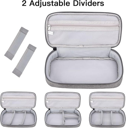 Tech Organizer Travel Case, Electronics Carrying Pouch Bag for Cable, Charger & Cords, External Power Bank, Portable Hard Drive (Dark Grey)