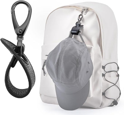 BAREFOOT CARIBOU Hat Clip for Travel, Hands-Free Bag, Backpack, Purse, and Hiking Gear Clip-on Holder Strap for Baseball, Snapback, and Ponytail Caps