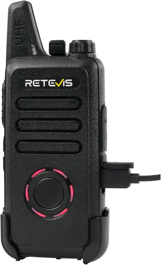 Retevis RT22S Walkie Talkies for Adults, 2 Way Radio with Earpiece, Channel Display, Rechargeable, Portable FRS Two-Way Radios, Mini Compact, for Hospitality Church School Retail Restaurant (10 Pack)