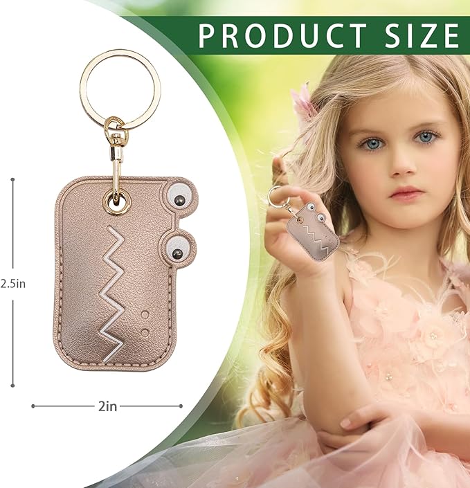 Leather Keychain Case Holder Compatible with Apple AirTag, GPS Airtag Keychain Finder Tracker with Key Ring, Anti-Scratch Protective Air Tag Cover