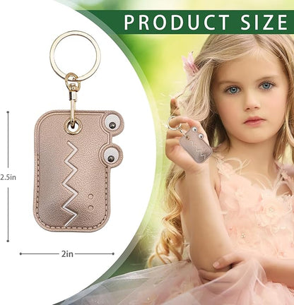 Leather Keychain Case Holder Compatible with Apple AirTag, GPS Airtag Keychain Finder Tracker with Key Ring, Anti-Scratch Protective Air Tag Cover