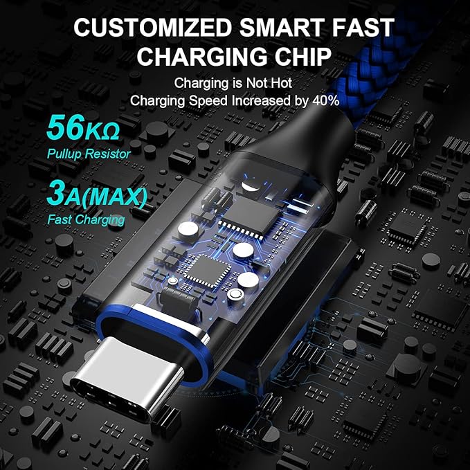 etguuds USB to USB C Cable 1ft, 2-Pack Short USB A to Type C Charger Cord Fast Charging for Samsung Galaxy A17 A16 A15 A26 A36 A56, S25 S24 S23 S22 S21 S20 S10 Note 20, for iPhone 17 16 15, Moto
