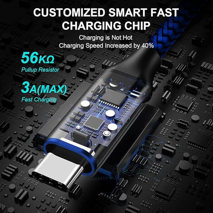 etguuds USB to USB C Cable 1ft, 2-Pack Short USB A to Type C Charger Cord Fast Charging for Samsung Galaxy A17 A16 A15 A26 A36 A56, S25 S24 S23 S22 S21 S20 S10 Note 20, for iPhone 17 16 15, Moto