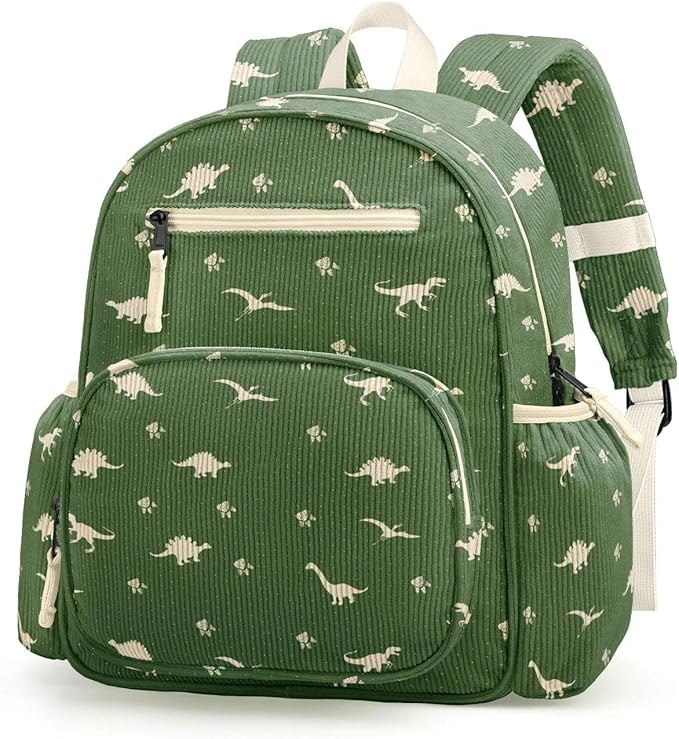 Corduroy Toddler Backpack for Boys 2-5, Cute Kids Backpacks Boys - Preschool Kindergarten Backpack 13.7" H Fit Folder