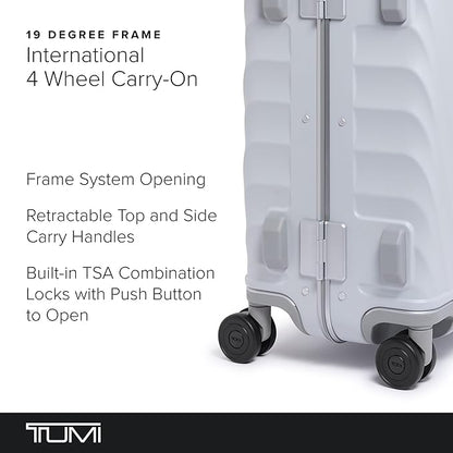 TUMI 19 Degree Frame International 4 Wheel Carry-On - Lightweight Suitcase - Hard Shell Luggage - 21.8" X 14.0" X 9.0" - Pearl Grey Texture