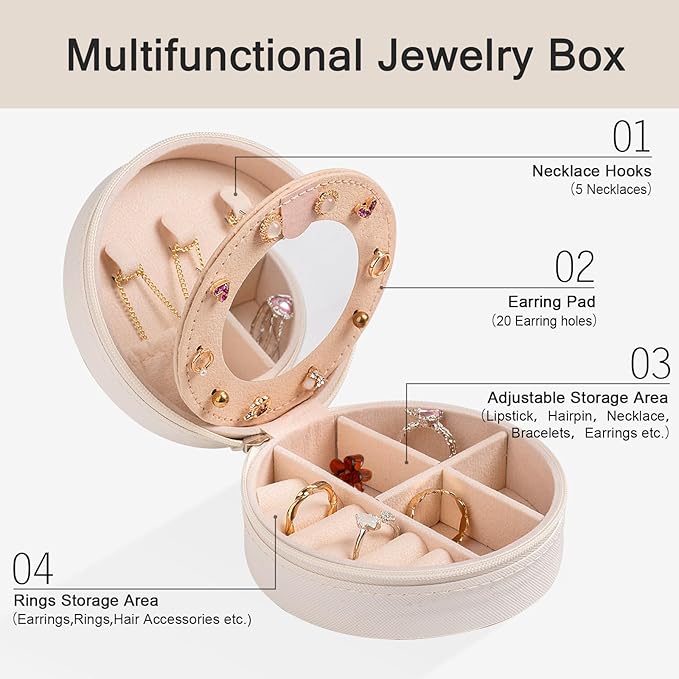 12-Pack Volleyball Mini Travel Jewelry Case With Mirror Round Volleyball Stuff Portable Jewelry Organizer Storage Case for Christmas Sports Team Club Lovers Birthday Goodie Favors Gifts (Mirror)