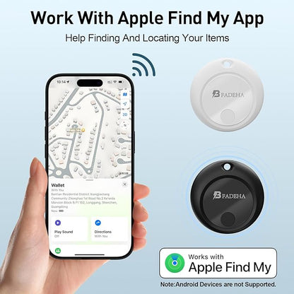 2025 [Apple MFi Certified] (iOS Only) Bluetooth Tracker Smart Finder for Apple Find My iPhone Keys Finder GPS Tracker, 5-10 Years Staying Power, Keys Finder and Item Locator for Wallet, Bags, Passport