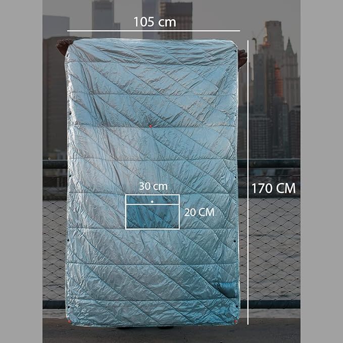 Gravel Layover Travel Blanket – Ultra-Light Compact Blanket for Camping and Outdoor Adventures - Down Alternative Portable Travel Blanket for Layovers & Road Trips (Gray)