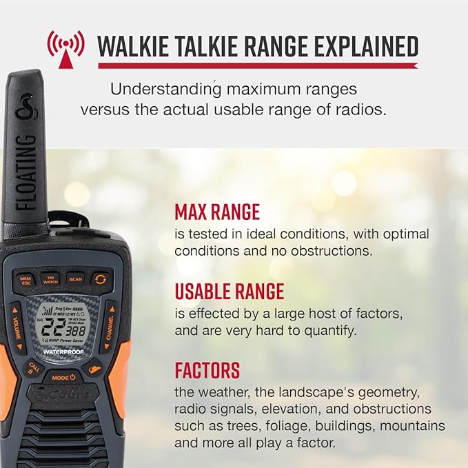 3-Pack Bundle of Cobra ACXT1035R FLT Floating Walkie Talkies