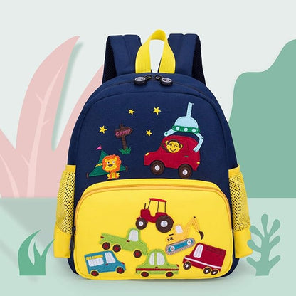 Willikiva Cute Zoo Little 3D Backpack Kids Backpack for Boys and Girls Toddler Backpack Waterproof Preschool Yellow Car One Size