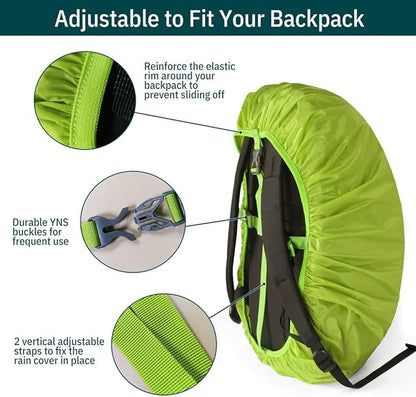Unigear Backpack Rain Cover Waterproof Rating 5000mm Ultraportable and Durable with 2 Anti-Slip Buckle Strap, Integrated Carry Pouch Design (Green, Small)