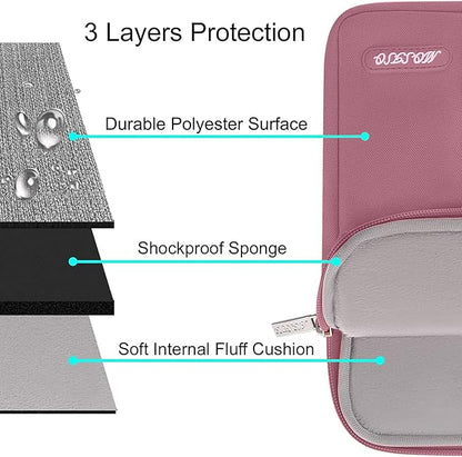 MOSISO Laptop Case 13 inch, 13 inch Laptop Sleeve Compatible with MacBook Air M4 M3 M2 M1 2025-2018 / Pro M2 M1 2025-2016, Polyester Vertical Computer Sleeve Bag with Pocket, Dusty Rose