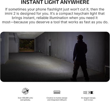 OLIGHT IMINI 2 EDC Rechargeable Keychain Flashlight, 50 Lumens Compact and Portable Mini LED Keyring Lights with Built-in Battery Ideal for Everyday Carry and Emergencies (Dream Blue)
