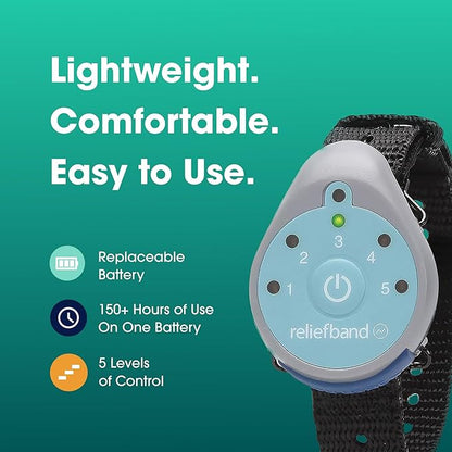 Reliefband Classic Anti-Nausea Wristband for Motion Sickness, Morning Sickness, Travel, Sea Sickness & Vomiting Relief - Motion Sickness Wristband FDA Cleared Drug-Free, Fast-Acting Nausea Relief Band