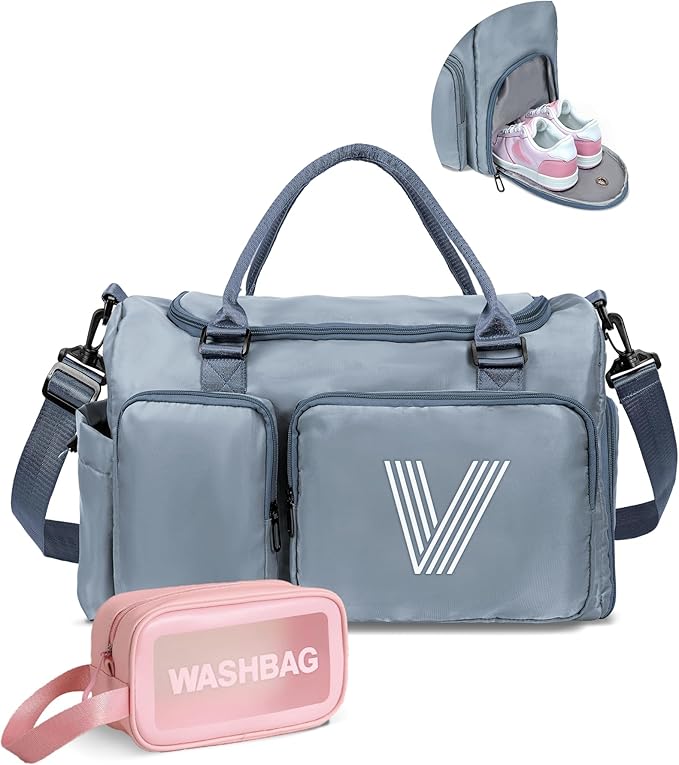 Initial Gym Bag for Girls, Kids Travel Duffel Bag, Sports Bag, Personalized Weekender Bag, teacher appreciation gifts, wedding gifts for couples 2025