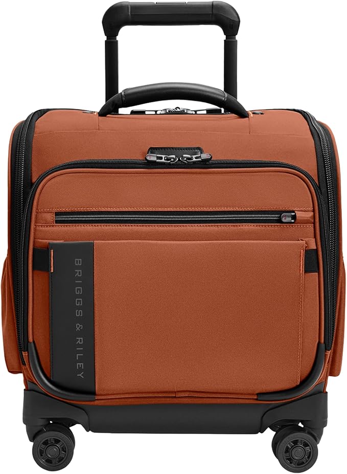 Briggs & Riley Cabin Spinner - Carry On Luggage for Travel, Suitcases with Wheels, Softside Rolling Bag for Men & Women, Fits Under Plane Seat, Telescoping Handle - ZDX Collection, Canyon