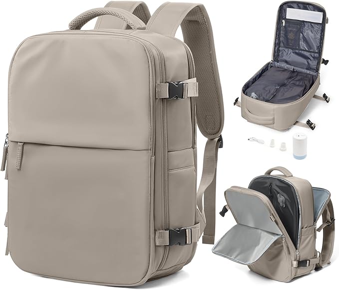 Vacuum Backpack With Pump Large Travel Laptop Backpacks For Women Men Carry On Backpack Vacpack Backpacks With Vacuum Compression Brown