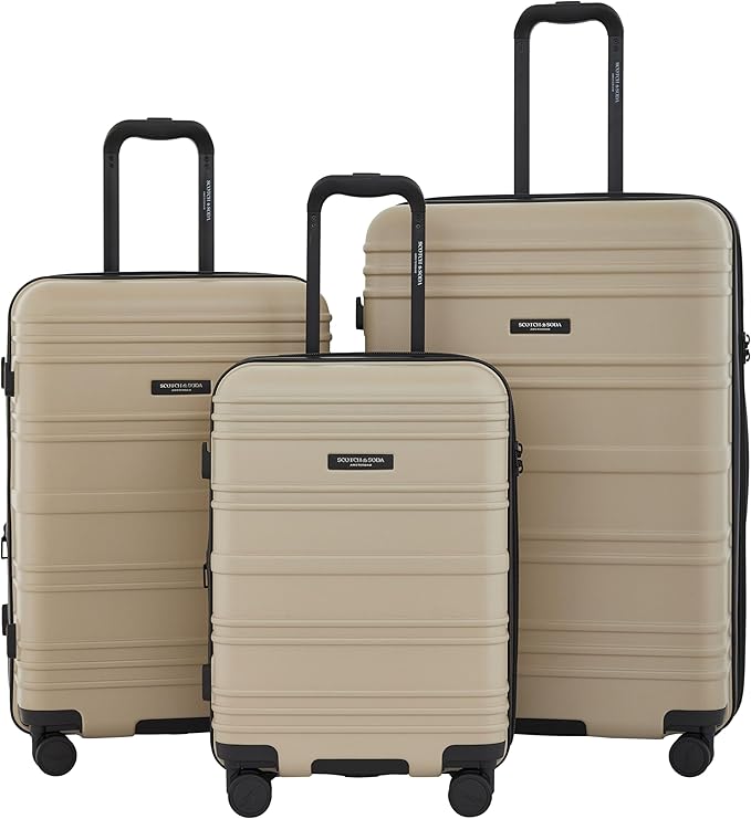 SCOTCH & SODA Rotterdam Expandable Hardside Luggage, Travertine, 3 Piece Set
