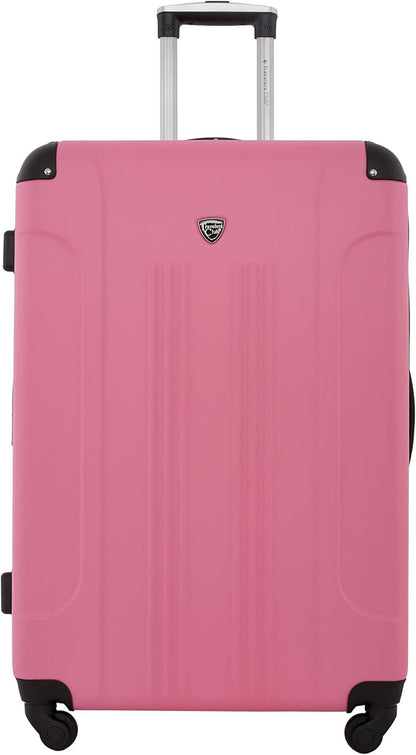 Travelers Club Chicago Hardside Expandable Spinner Luggage, Hot Pink, 5 Piece Set