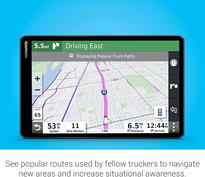Garmin dēzl OTR1000 (Renewed), 10-inch GPS Truck Navigator, Easy-to-read Touchscreen Display, Custom Truck Routing and Load-to-dock Guidance