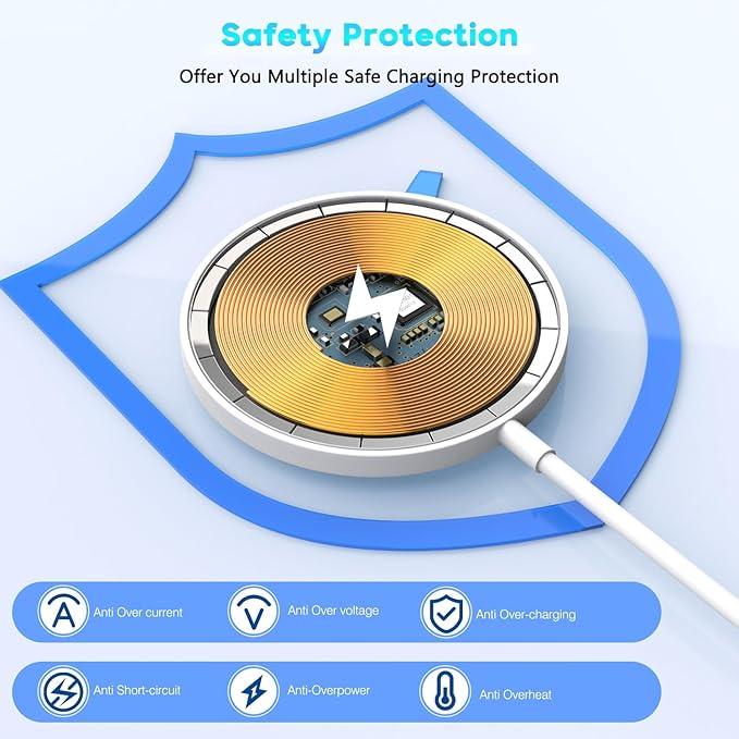[Apple MFi Certified]Magnetic Wireless Charger for iPhone 17 16 15,10FT Fast Mag Safe Wireless Charging Pad with 20W USBC Charging Block for iPhone 17/Air/16 Pro Max/16 Pro/15/14/13/12,AirPods 3/Pro 2