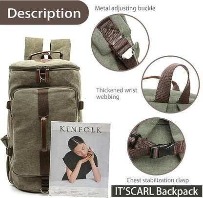 Men's backpack with large capacity, Fashionable travel style, Outdoor hiking bag, Business leisure waterproof backpack, Laptop backpack(green)