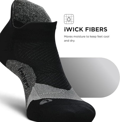 Feetures Elite Light Cushion No Show Tab Athletic Ankle Socks - Sport Sock with Targeted Compression