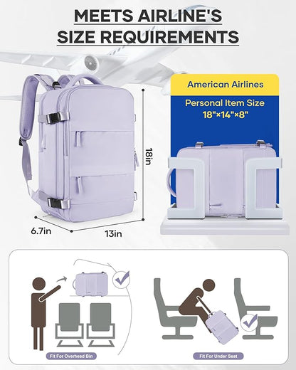 wepadre Vacuum Travel Backpack with Pump Travel Backpack with Vacuum System Easy Vac Pack Backpacks Vacpack Compression Backpacks Mochila de Viaje Compresion al Vacio Purple