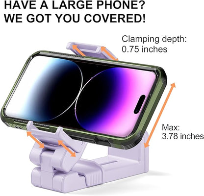 Perilogics 2025 Upgraded Travel Essentials Must Have Airplane Phone Holder Mount. Improved Ergonomic Lever, Perfect for Long Flight, Cruise, Desk, Travel Gift for Content Creator (Lavendar)