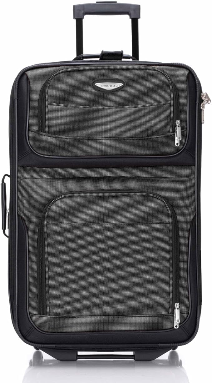 Travel Select Amsterdam Softside Expandable Luggage with Rolling Wheels, Gray, 25-Inch Medium