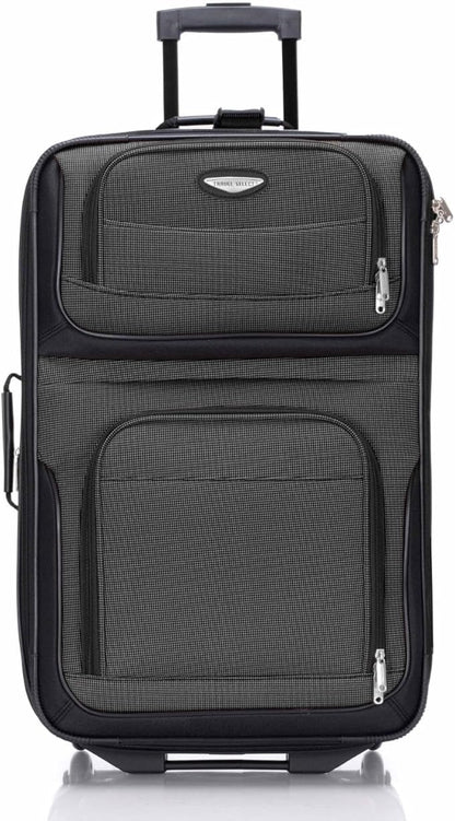 Travel Select Amsterdam Softside Expandable Luggage with Rolling Wheels, Gray, 25-Inch Medium