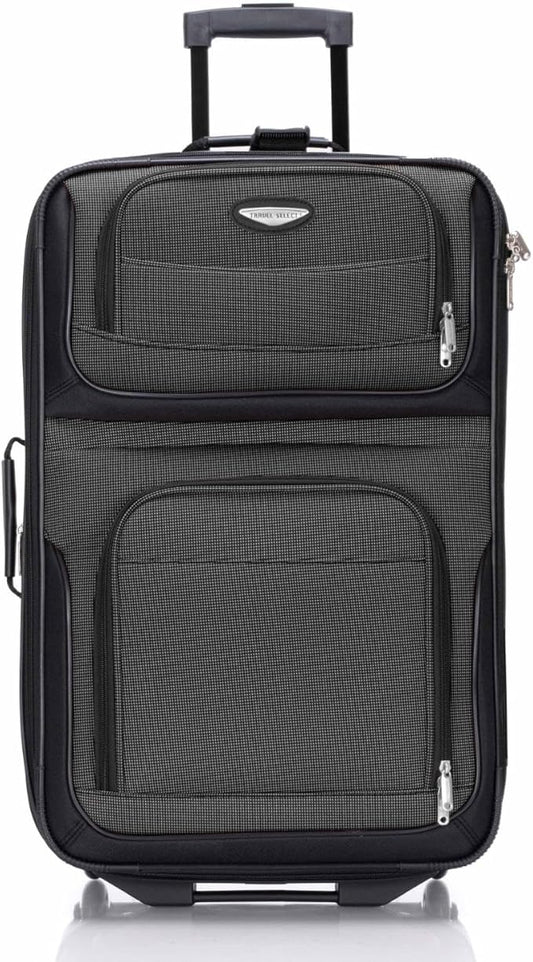 Travel Select Amsterdam Softside Expandable Luggage with Rolling Wheels, Gray, 25-Inch Medium