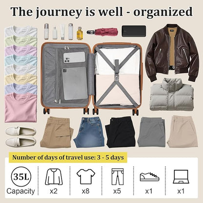 imiomo Carry on Luggage 22x14x9 Airline Approved, Hardside 20 Inch Carry-on Suitcases with Spinner Wheels and TSA Lock