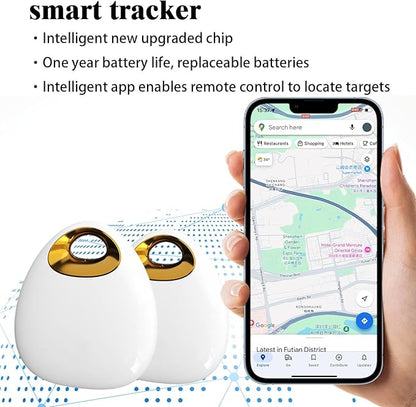 GPS Tracker for Dogs & Cats – Waterproof, Lightweight, Mini Real-Time Pet Locator with 1-Year Battery, No Subscription or SIM Required, Track History, iOS & Android Compatible