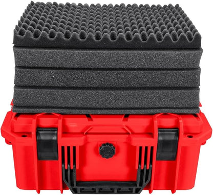 Eylar 18" Intact Series Hard Camera Case, Lightweight and Durable Stacker Design with Foam (Red)