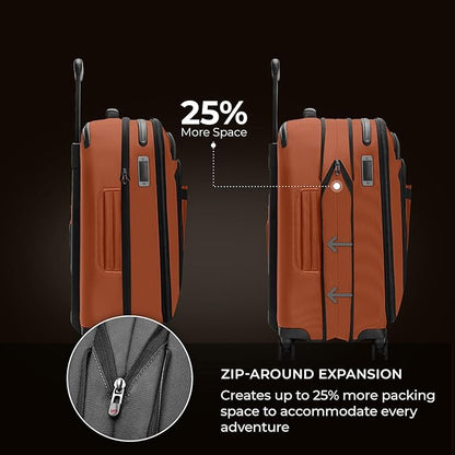 Briggs & Riley Domestic 22" Carry On Expandable Spinner - Luggage for Travel, Suitcases with Wheels, Softside Rolling Bag for Men & Women - ZDX Collection, Canyon