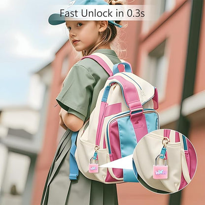 UMIKSMART Fingerprint Padlock, Keyless Biometric Smart Lock, USB Rechargeable & Waterproof for Gym Locker, Backpack, Toolbox, Suitcase, Gate, Dreamy Unicorn Set