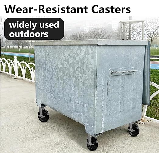 Heavy Duty Casters - Industrial Casters Phenolic Caster with Strong Load-Bearing Capacity 3000-6000 LB,Used in Furniture,WorkBrench,Tool Box, Equipment (4" Rigid+Brake, pcs, 4)
