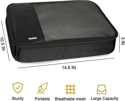 Packing Cubes for Travel Essentials,4 Set Packing Cubes for Suitcases,Lightweight Mesh Luggage Organizer Bag,Black