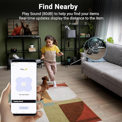 Dual-System Compatible Bluetooth Tracker for iOS or Android Key Finder, Item Locator, Smart Luggage Tracker, Pet Tracker Works with Apple Find My or Google Find Hub IP67 Waterproof Rating