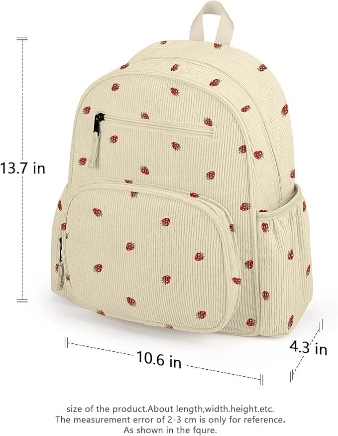 Corduroy Toddler Backpack for Girls 2-5, Preschool Kindergarten Backpack - Cute Kids Backpacks for Girls 13.7" H Fit Folder