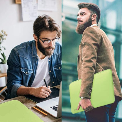 Laptop Case 15.6 Inch, Resistant Neoprene Notebook Computer Pocket Case/Tablet Briefcase Carrying Bag Compatible for Asus Fujitsu HP Sony - (LightGreen)