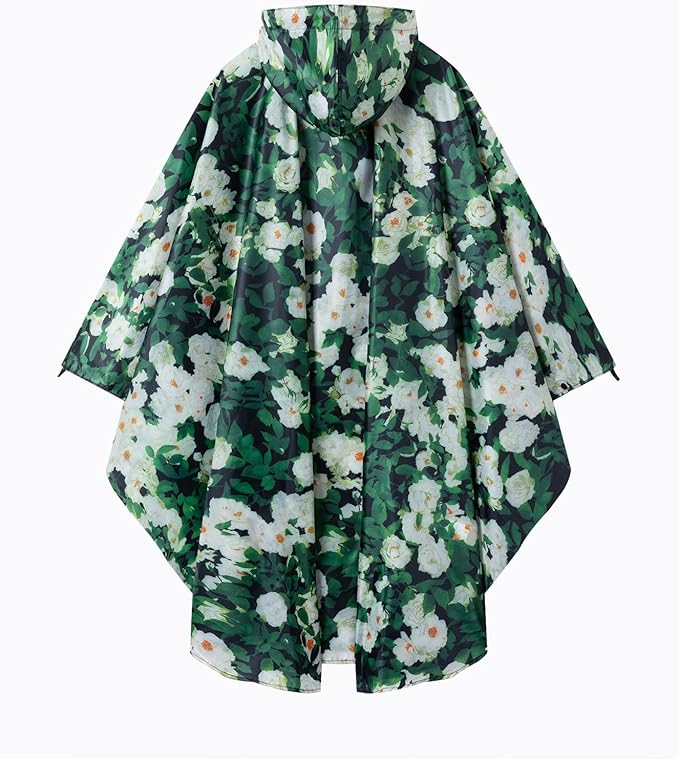 Hooded Rain Ponchos for Adult - Rain Coat and Rain Jacket with Waterproof Pocket and Zipper