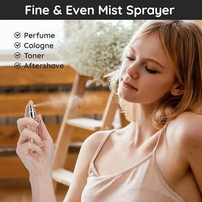 Segbeauty Travel Perfume Bottle Refillable, 5 Pack 20ml Portable Glass Atomizer With Funnel, Empty Spray Bottles for Dispensing Fragrance Toiletries Supplies