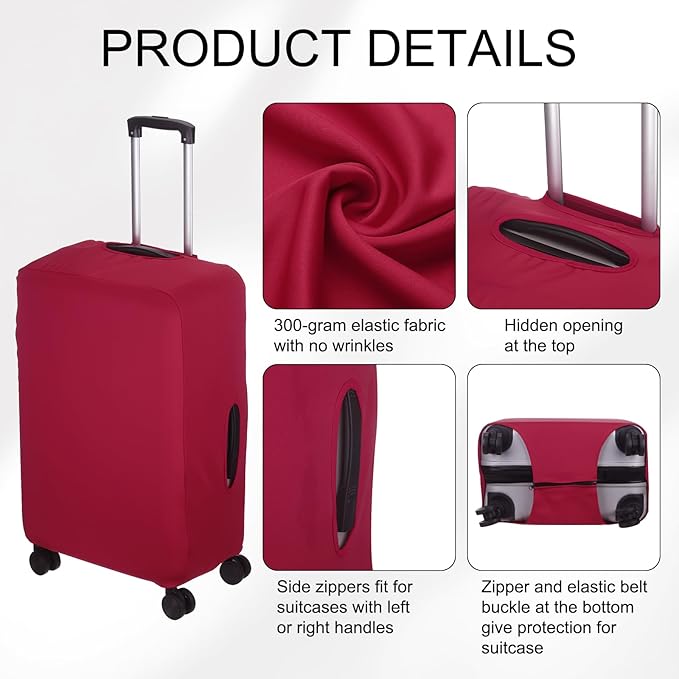 uxcell Travel Luggage Cover, Washable Suitcase Covers for Luggage Anti-scratch Suitcase Protector Elastic Baggage Protective, Fits 29-32 Inch Suit Case, Wine Red