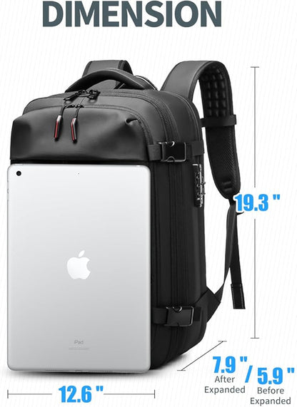 Kuvictewl Vacuum Backpack for Travel, 60L Expandable Travel Backpack with Vacuum Compression Seal System, Water Resistant, TSA Lock, Carry-On Suitcase Luggage - Pump Included