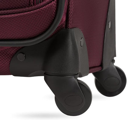 SwissGear Sion Softside Expandable Luggage – Medium Checked Suitcase with 360 Degree Wheels & Retractable Handle – 25 Inch, Perfect for 1-7 Night Trips – Merlot